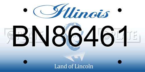 BN86461 Illinois License Plate