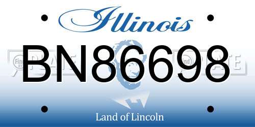 BN86698 Illinois License Plate