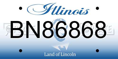 BN86868 Illinois License Plate