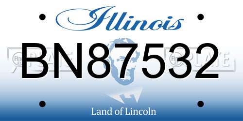BN87532 Illinois License Plate