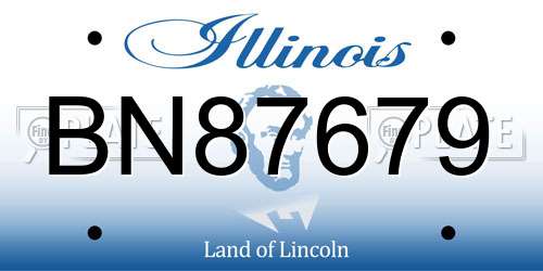 BN87679 Illinois License Plate