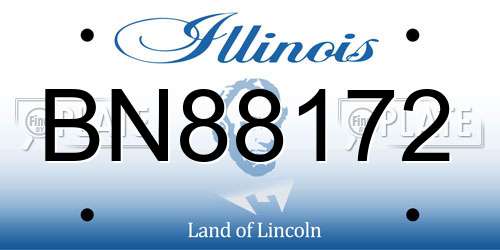 BN88172 Illinois License Plate