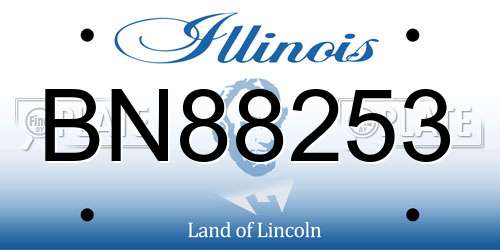 BN88253 Illinois License Plate