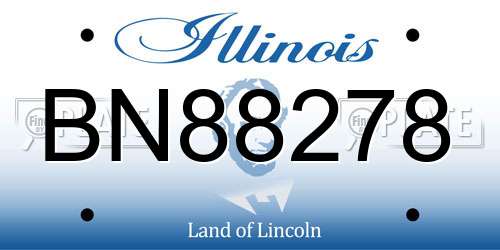 BN88278 Illinois License Plate