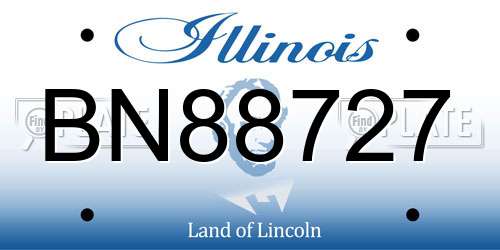 BN88727 Illinois License Plate