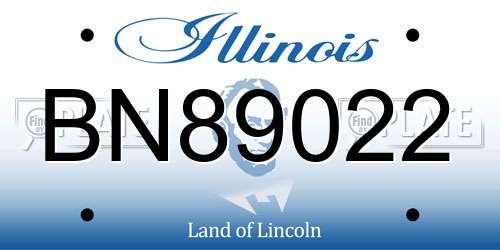 BN89022 Illinois License Plate