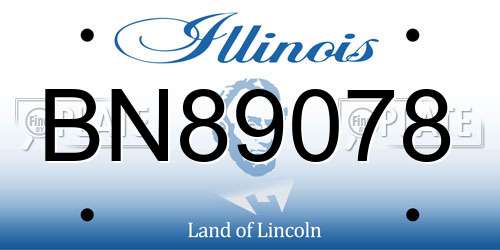 BN89078 Illinois License Plate