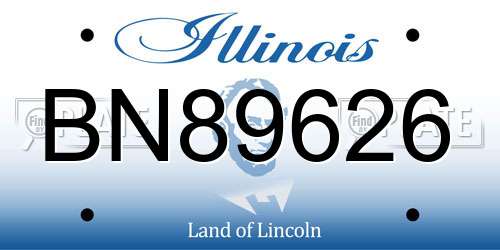 BN89626 Illinois License Plate