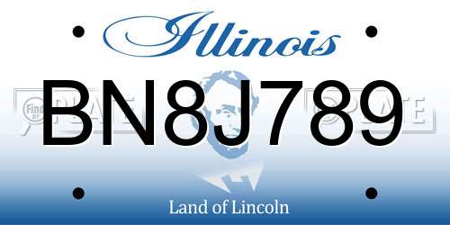 BN8J789 Illinois License Plate