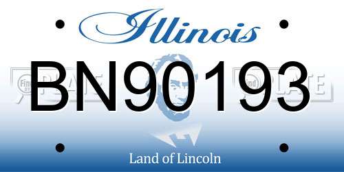 BN90193 Illinois License Plate