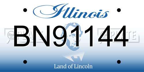 BN91144 Illinois License Plate