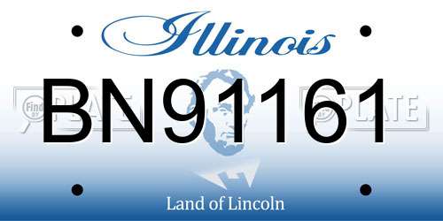 BN91161 Illinois License Plate