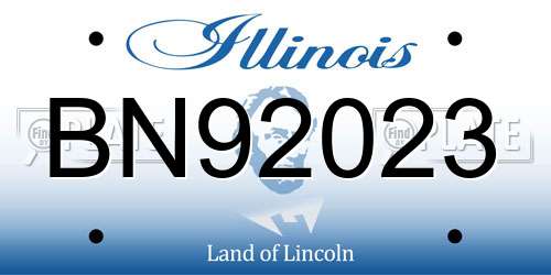 BN92023 Illinois License Plate