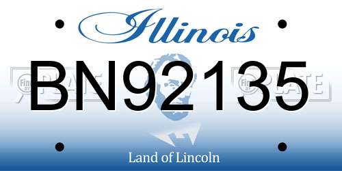 BN92135 Illinois License Plate