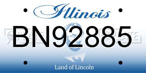 BN92885 Illinois License Plate