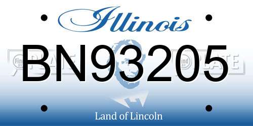 BN93205 Illinois License Plate
