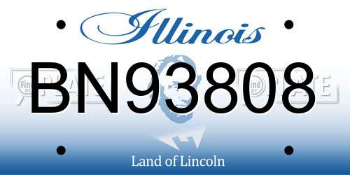 BN93808 Illinois License Plate