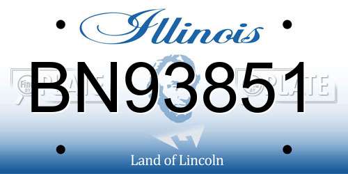 BN93851 Illinois License Plate