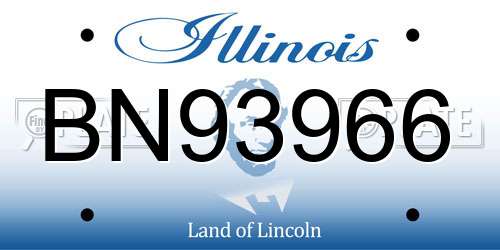 BN93966 Illinois License Plate
