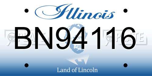 BN94116 Illinois License Plate
