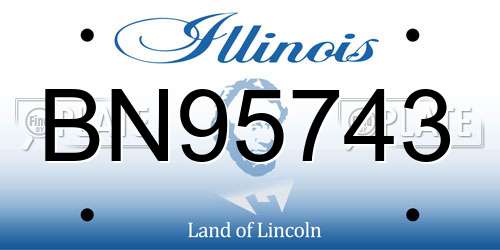 BN95743 Illinois License Plate