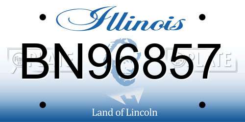 BN96857 Illinois License Plate