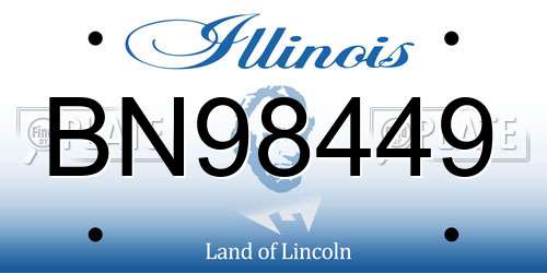BN98449 Illinois License Plate