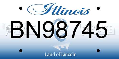 BN98745 Illinois License Plate