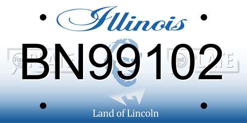 BN99102 Illinois License Plate