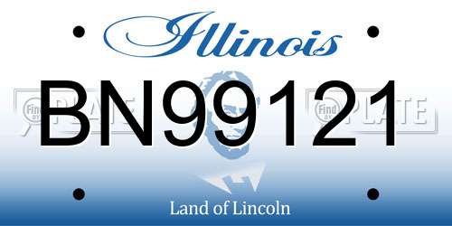 BN99121 Illinois License Plate