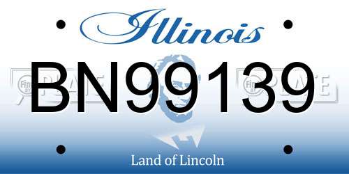 BN99139 Illinois License Plate