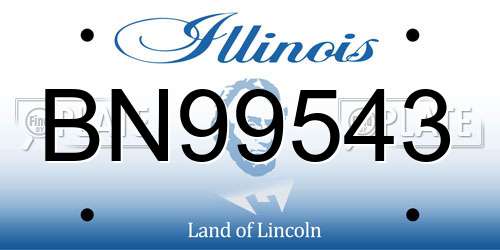 BN99543 Illinois License Plate