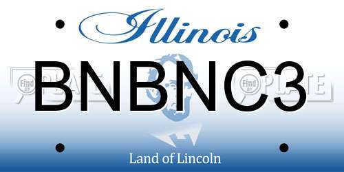 BNBNC3 Illinois License Plate