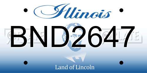 BND2647 Illinois License Plate
