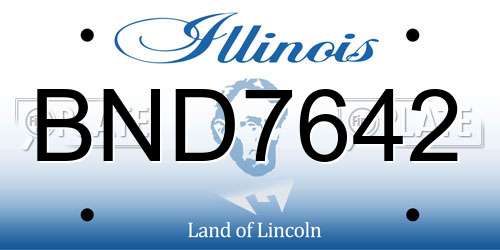 BND7642 Illinois License Plate