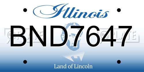 BND7647 Illinois License Plate