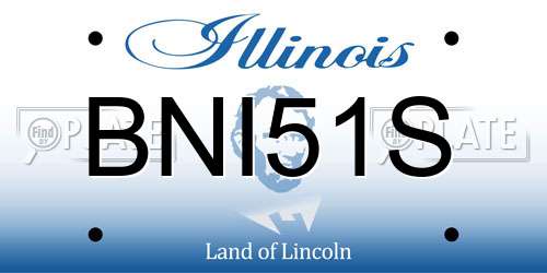 BNI51S Illinois License Plate