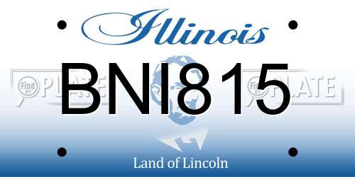 BNI815 Illinois License Plate