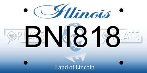 BNI818 Illinois License Plate