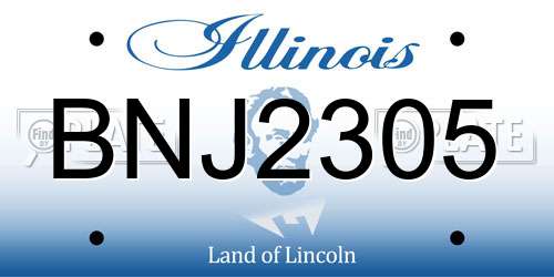 BNJ2305 Illinois License Plate