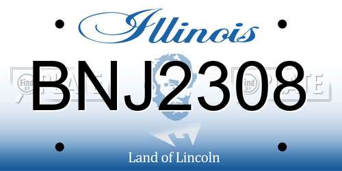 BNJ2308 Illinois License Plate