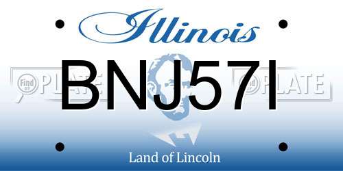 BNJ57I Illinois License Plate