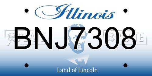 BNJ7308 Illinois License Plate