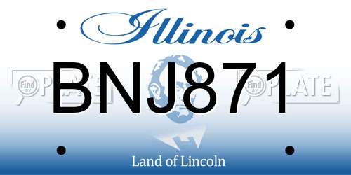 BNJ871 Illinois License Plate