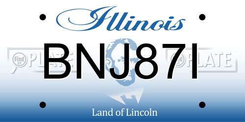 BNJ87I Illinois License Plate