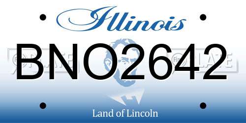 BNO2642 Illinois License Plate