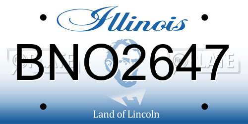 BNO2647 Illinois License Plate