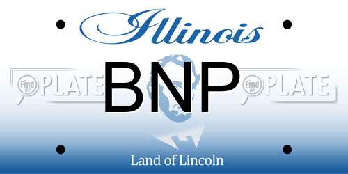 BNP Illinois License Plate