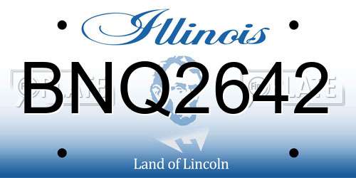 BNQ2642 Illinois License Plate
