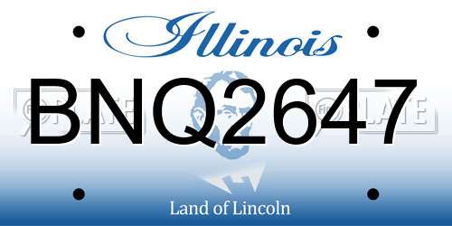 BNQ2647 Illinois License Plate